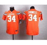 nike youth nfl jerseys cleveland browns #34 crowell orange[nike][new style]