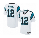 Men's Nike Carolina Panthers #12 DJ Moore Elite White NFL Jersey