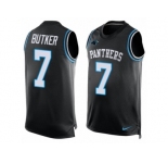 Men's Nike Carolina Panthers #7 Harrison Butker Elite Black Player Name & Number Tank Top NFL Jersey