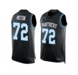 Men's Nike Carolina Panthers #72 Taylor Moton Elite Black Player Name & Number Tank Top NFL Jersey