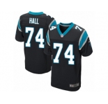 Men's Nike Carolina Panthers #74 Daeshon Hall Elite Black Team Color NFL Jersey