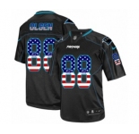 Men's Nike Carolina Panthers #88 Greg Olsen Elite Black USA Flag Fashion NFL Jersey