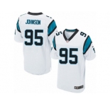 Men's Nike Carolina Panthers #95 Charles Johnson Elite White NFL Jersey