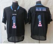 nike nfl jerseys carolina panthers #1 newton black[Elite USA flag fashion]