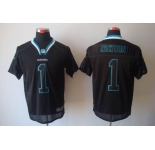nike nfl jerseys carolina panthers #1 newton black[Elite lights out]