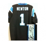 nike nfl jerseys carolina panthers #1 newton black[Elite signature]