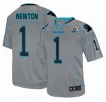 nike nfl jerseys carolina panthers #1 newton grey[Elite lights out 50th Patch]