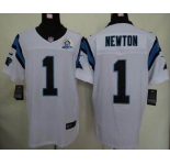 nike nfl jerseys carolina panthers #1 newton white[Elite 50th Patch]