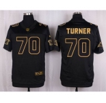 nike nfl jerseys carolina panthers #70 trai turner black gold collection[Elite]