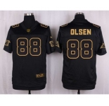 nike nfl jerseys carolina panthers #88 olsen black gold collection[Elite]