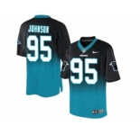 nike nfl jerseys carolina panthers #95 johnson black-blue[Elite drift fashion][second version]