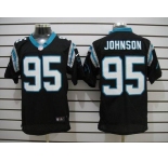 nike nfl jerseys carolina panthers #95 johnson black[Elite]