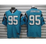 nike nfl jerseys carolina panthers #95 johnson blue[Elite]