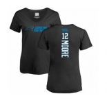 NFL Women's Nike Carolina Panthers #12 DJ Moore Black Backer T-Shirt