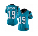 Women Nike Carolina Panthers #19 Russell Shepard Limited Blue Rush Vapor Untouchable NFL Jersey