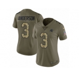 Women Nike Carolina Panthers #3 Derek Anderson Limited Olive Camo 2017 Salute to Service NFL Jersey