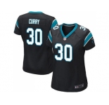 Women Nike Carolina Panthers #30 Stephen Curry Black Team Color Stitched NFL Elite Jersey