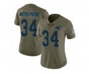 Women Nike Carolina Panthers #34 Cameron Artis-Payne Limited Olive 2017 Salute to Service NFL Jersey