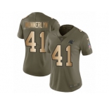 Women Nike Carolina Panthers #41 Captain Munnerlyn Limited Olive Gold 2017 Salute to Service NFL Jersey
