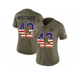 Women Nike Carolina Panthers #43 Fozzy Whittaker Limited Olive USA Flag 2017 Salute to Service NFL Jersey