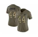 Women Nike Carolina Panthers #44 J.J. Jansen Limited Olive Camo 2017 Salute to Service NFL Jersey