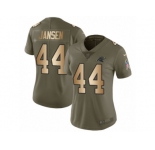 Women Nike Carolina Panthers #44 J.J. Jansen Limited Olive Gold 2017 Salute to Service NFL Jersey
