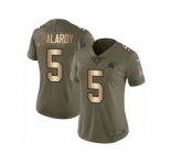 Women Nike Carolina Panthers #5 Michael Palardy Limited Olive Gold 2017 Salute to Service NFL Jersey