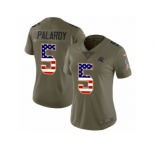 Women Nike Carolina Panthers #5 Michael Palardy Limited Olive USA Flag 2017 Salute to Service NFL Jersey