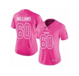 Women Nike Carolina Panthers #60 Daryl Williams Limited Pink Rush Fashion NFL Jersey