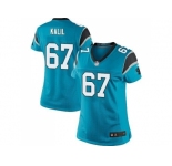 Women Nike Carolina Panthers #67 Ryan Kalil Black Team Color Stitched blue Jersey