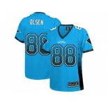 Women Nike Carolina Panthers #88 Greg Olsen Blue JerseyS(Drift Fashion)