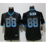 Women Nike Carolina Panthers #88 Greg Olsen Drift Fashion Black Jerseys