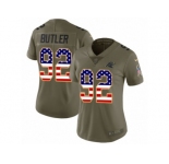 Women Nike Carolina Panthers #92 Vernon Butler Limited Olive USA Flag 2017 Salute to Service NFL Jersey