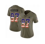 Women Nike Carolina Panthers #97 Mario Addison Limited Olive USA Flag 2017 Salute to Service NFL Jersey