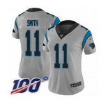 Women's Carolina Panthers #11 Torrey Smith Silver Inverted Legend Limited 100th Season Football Jersey