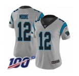 Women's Carolina Panthers #12 DJ Moore Silver Inverted Legend Limited 100th Season Football Jersey