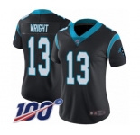 Women's Carolina Panthers #13 Jarius Wright Black Team Color Vapor Untouchable Limited Player 100th Season Football Jersey