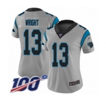 Women's Carolina Panthers #13 Jarius Wright Silver Inverted Legend Limited 100th Season Football Jersey
