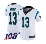 Women's Carolina Panthers #13 Jarius Wright White Vapor Untouchable Limited Player 100th Season Football Jersey