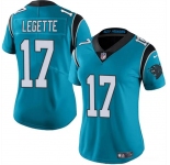Women's Carolina Panthers #17 Xavier Legette Blue 2024 Draft Vapor Football Stitched Jersey