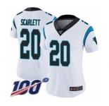 Women's Carolina Panthers #20 Jordan Scarlett White Vapor Untouchable Limited Player 100th Season Football Jersey