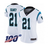 Women's Carolina Panthers #21 Da'Norris Searcy White Vapor Untouchable Limited Player 100th Season Football Jersey