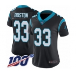 Women's Carolina Panthers #33 Tre Boston Black Team Color Vapor Untouchable Limited Player 100th Season Football Jersey