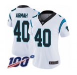 Women's Carolina Panthers #40 Alex Armah White Vapor Untouchable Limited Player 100th Season Football Jersey