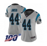 Women's Carolina Panthers #44 J.J. Jansen Silver Inverted Legend Limited 100th Season Football Jersey