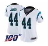 Women's Carolina Panthers #44 J.J. Jansen White Vapor Untouchable Limited Player 100th Season Football Jersey