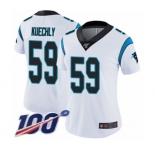 Women's Carolina Panthers #59 Luke Kuechly White Vapor Untouchable Limited Player 100th Season Football Jersey