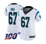 Women's Carolina Panthers #67 Ryan Kalil White Vapor Untouchable Limited Player 100th Season Football Jersey