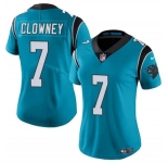 Women's Carolina Panthers #7 Jadeveon Clowney Blue Stitched Jersey