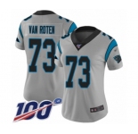 Women's Carolina Panthers #73 Greg Van Roten Silver Inverted Legend Limited 100th Season Football Jersey